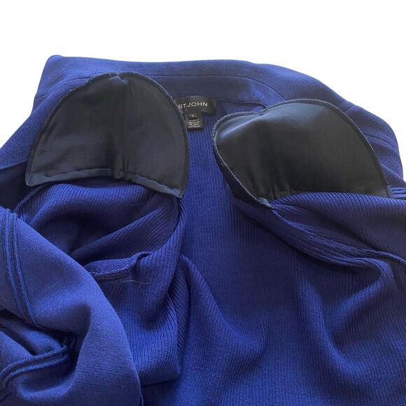 St. John Knit designer Women's Wool Navy Double-Breasted Blazer jacket sz 12 - - Picture 11 of 11